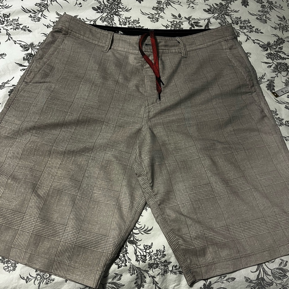 O’Neill hybrid board swim shorts 34” grey plaid